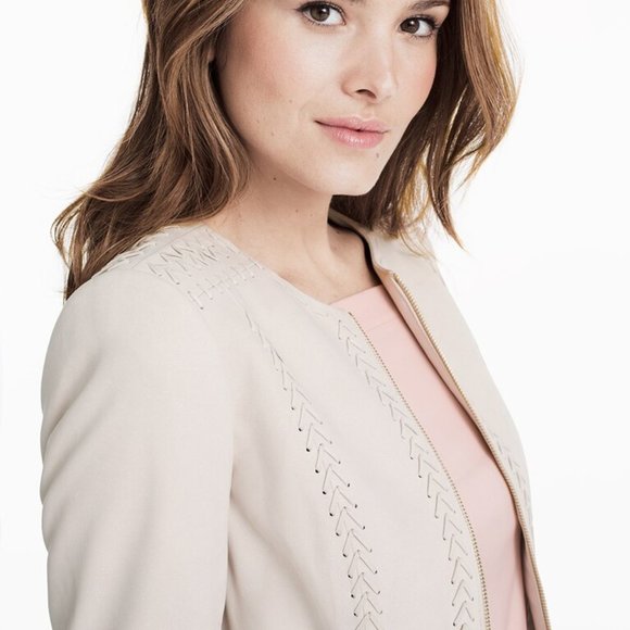 WHBM  Leather Jacket off white XXS - Picture 2 of 9